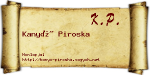 Kanyó Piroska névjegykártya
