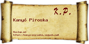 Kanyó Piroska névjegykártya
