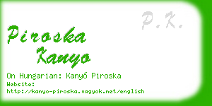 piroska kanyo business card